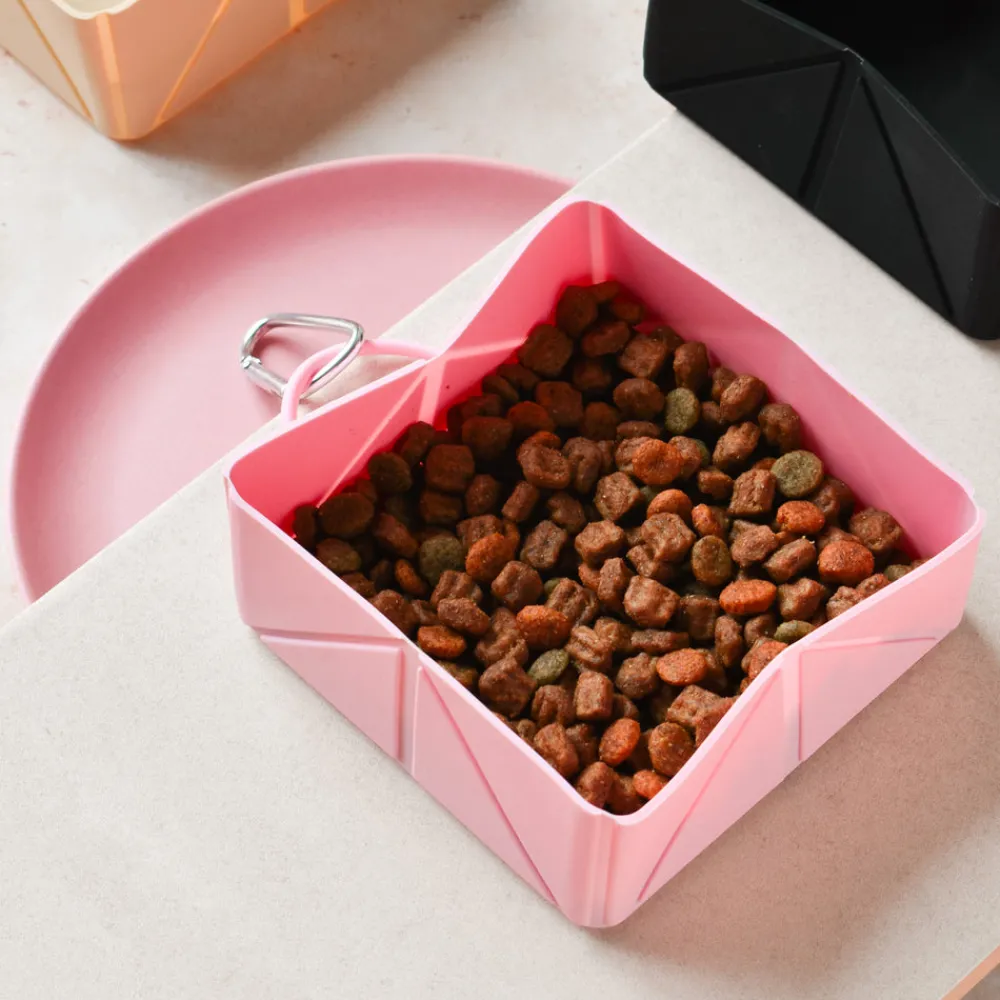 Cocopup Foldable Bowls | Foldable Bowls-Pink Travel Bundle - Water Bottle, Poop Pocket, Foldable Bowl