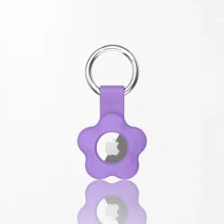 Cocopup Airtag Cases-Purple Flower Silicone AirTag Case by Coconut Lane