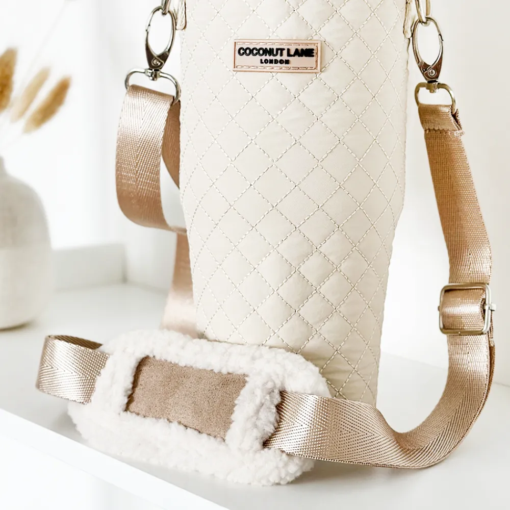 Cocopup Tumbler Carry Cases-Quilted Cream Tumbler Carry Case by Coconut Lane