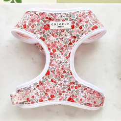 Cocopup Adjustable Neck Harnesses-Quilted Cute Flowers Adjustable Neck HARNESS