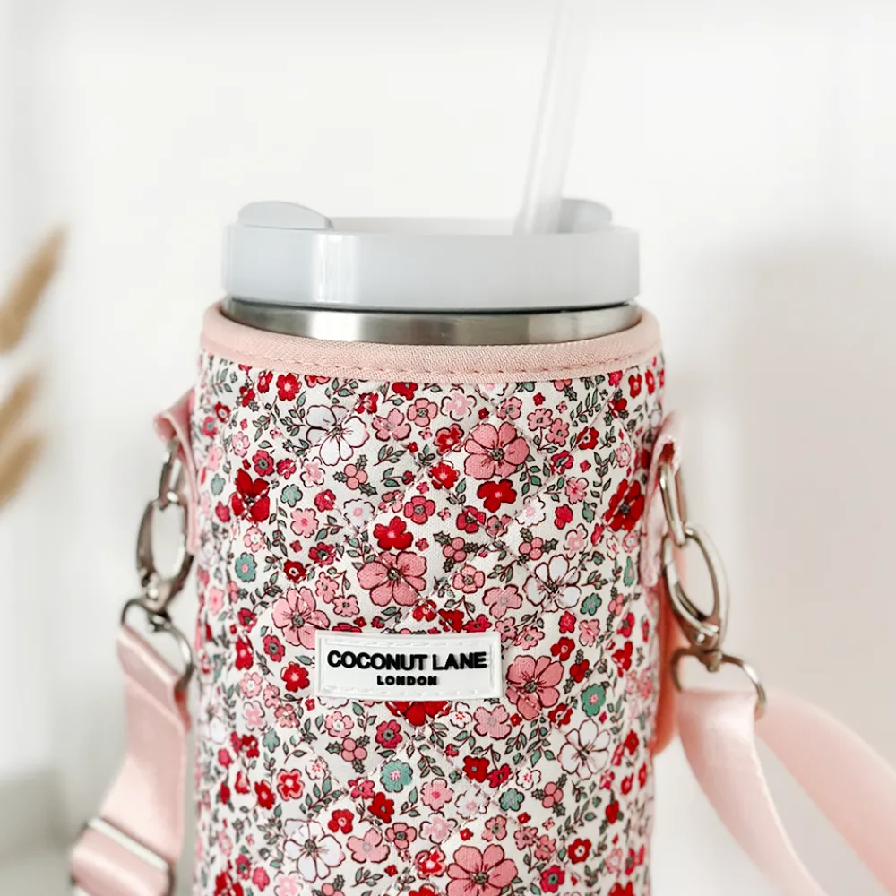 Cocopup Tumbler Carry Cases-Quilted Cute Flowers Tumbler Carry Case by Coconut Lane