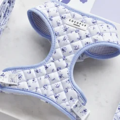 Cocopup Adjustable Neck Harnesses-Quilted Ditsy Floral Periwinkle Adjustable Neck HARNESS