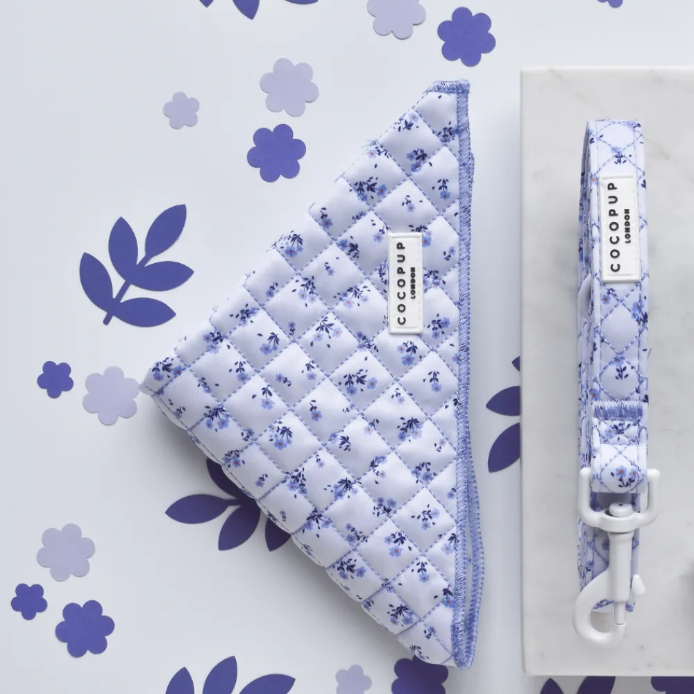 Cocopup Bandanas-Quilted Ditsy Floral Periwinkle Bandana