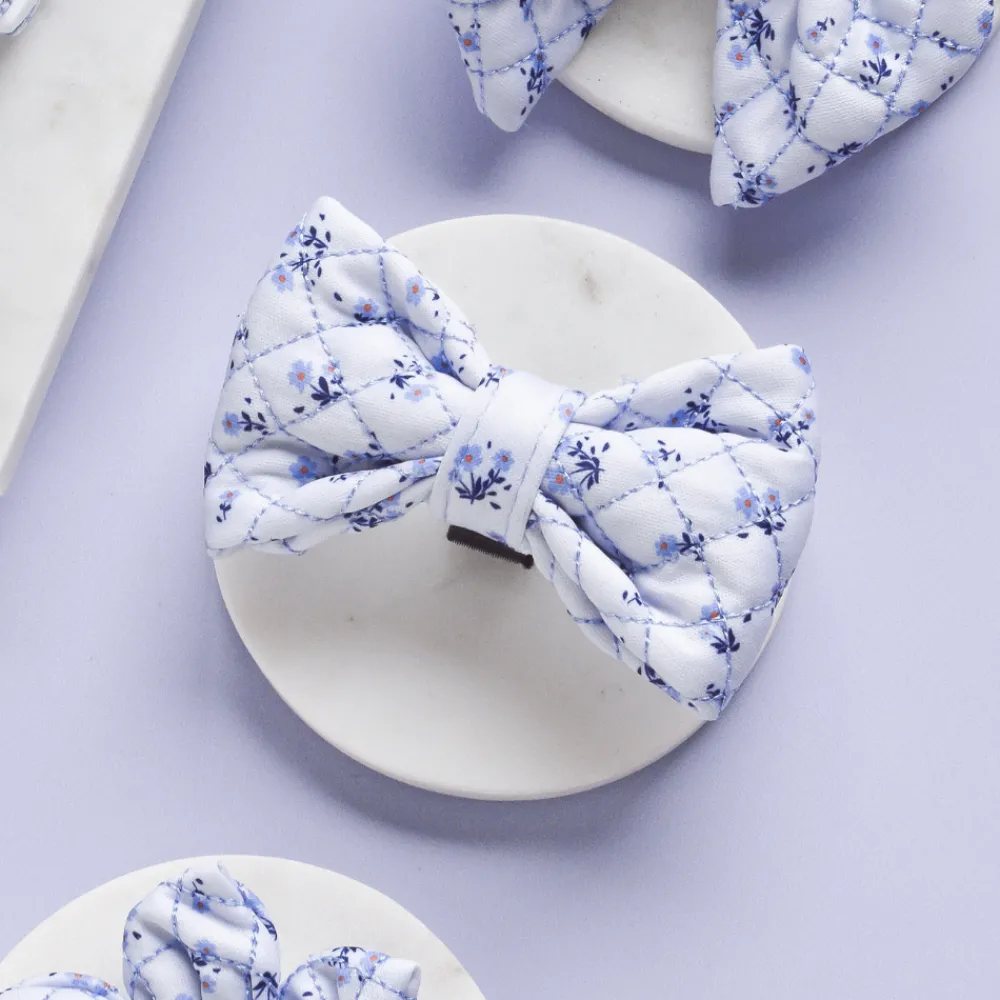 Cocopup Bow Ties-Quilted Ditsy Floral Periwinkle Bow Tie