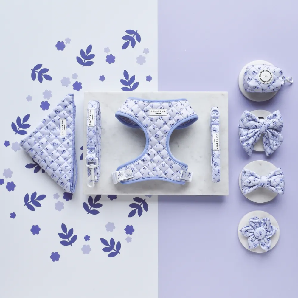 Cocopup Bow Ties-Quilted Ditsy Floral Periwinkle Bow Tie
