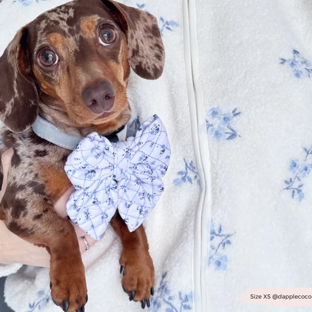 Cocopup Sailor Bow Ties-Quilted Ditsy Floral Periwinkle Sailor Bow Tie