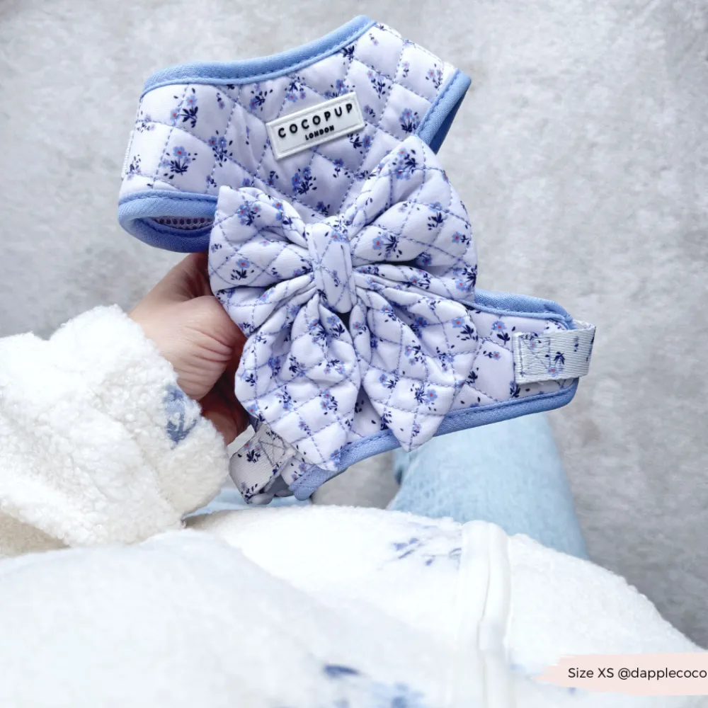 Cocopup Sailor Bow Ties-Quilted Ditsy Floral Periwinkle Sailor Bow Tie