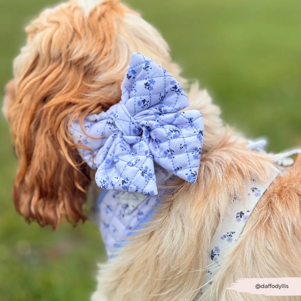 Cocopup Sailor Bow Ties-Quilted Ditsy Floral Periwinkle Sailor Bow Tie