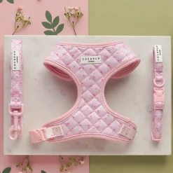 Cocopup Collars | Puppy Leads & Collars-Quilted Ditsy Floral Pink COLLAR