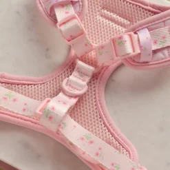 Cocopup Adjustable Harness Bundles-Quilted Ditsy Floral Pink Adjustable Neck Harness, Lead & Collar Bundle