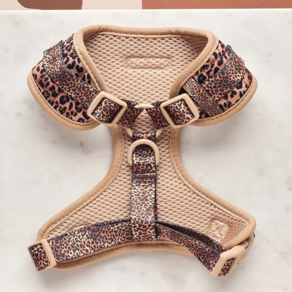 Cocopup Adjustable Neck Harnesses-Quilted Leopard Pup Adjustable Neck HARNESS