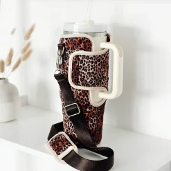 Cocopup Tumbler Carry Cases-Quilted Leopard Pup Tumbler Carry Case by Coconut Lane