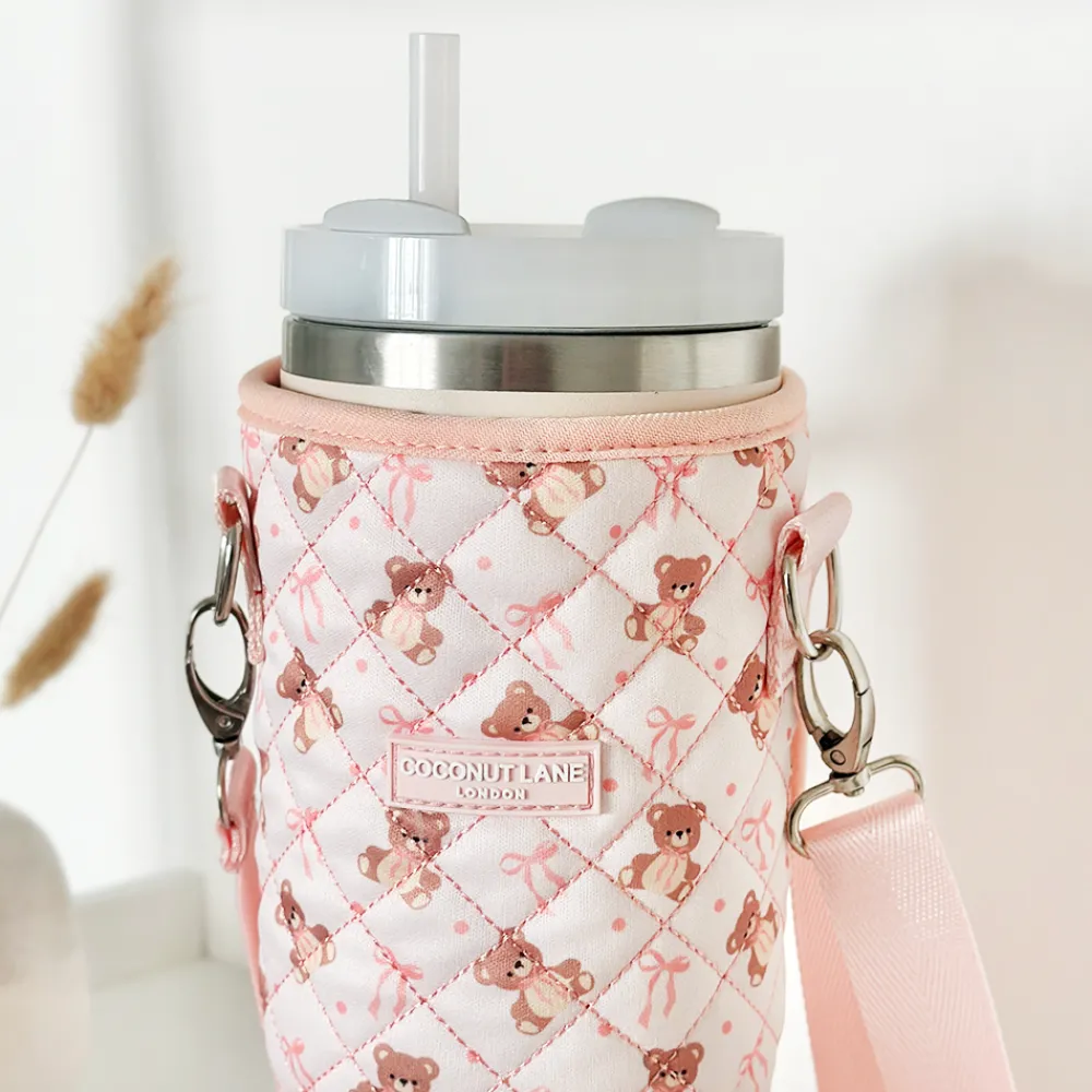 Cocopup Tumbler Carry Cases-Quilted Thea Teddy Tumbler Carry Case by Coconut Lan