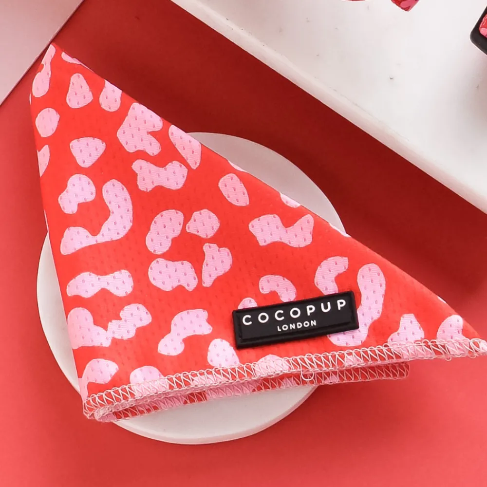 Cocopup Bandanas-Red & Pink Leopard Bandana