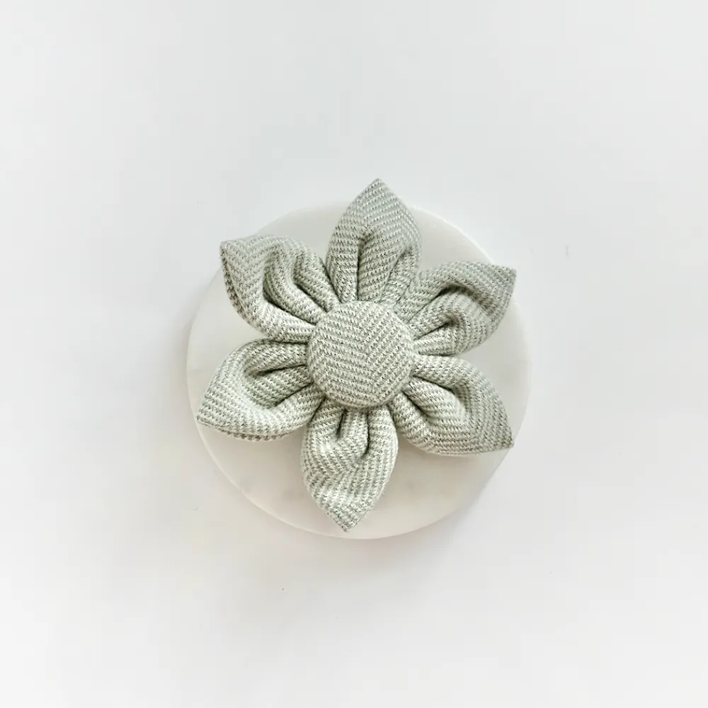 Cocopup Collar Flowers | Collar Flowers-Sage Tweed Collar Flower