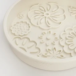Cocopup Slow Feed Dog Bowls-Silicone Slow Feed Dog Bowl - Cream Flowers