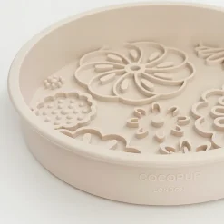 Cocopup Slow Feed Dog Bowls-Silicone Slow Feed Dog Bowl - Baby Pink Flowers