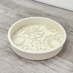 Cocopup Slow Feed Dog Bowls-Silicone Slow Feed Dog Bowl - Cream Flowers