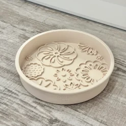 Cocopup Slow Feed Dog Bowls-Silicone Slow Feed Dog Bowl - Baby Pink Flowers