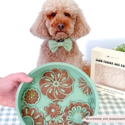 Cocopup Slow Feed Dog Bowls-Silicone Slow Feed Dog Bowl - Sage Flowers