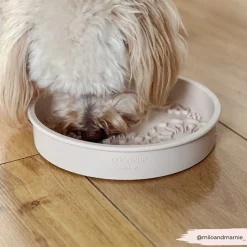Cocopup Slow Feed Dog Bowls-Silicone Slow Feed Dog Bowl - Baby Pink Flowers