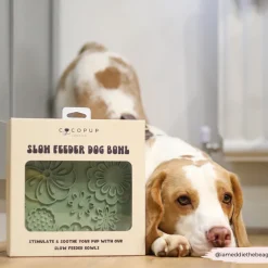 Cocopup Slow Feed Dog Bowls-Silicone Slow Feed Dog Bowl - Sage Flowers