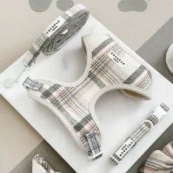 Cocopup Adjustable Harness Bundles-Spring Plaid Adjustable Neck Harness, Lead & Collar Bundle