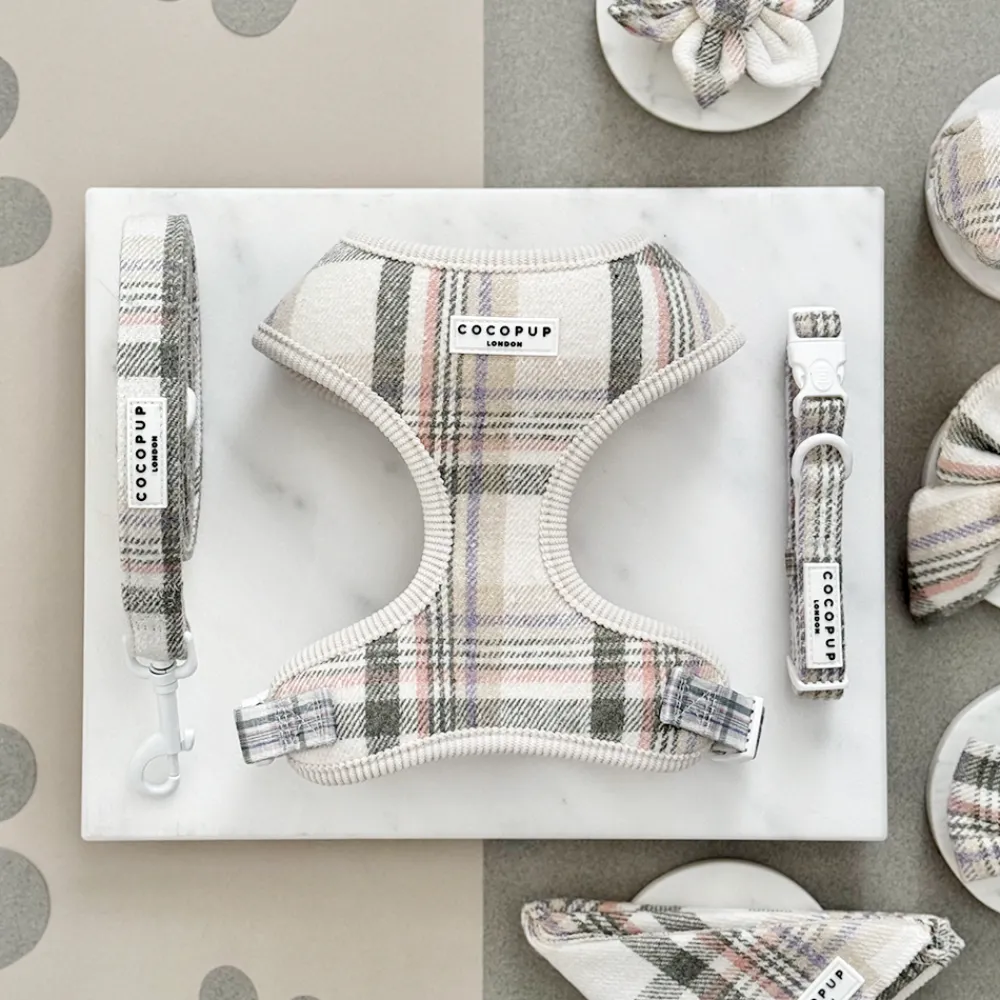 Cocopup Adjustable Harness Bundles-Spring Plaid Adjustable Neck Harness, Lead & Collar Bundle