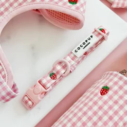 Cocopup Adjustable Harness Bundles-Strawberry Picnic Pup Adjustable Neck Harness, Lead & Collar Bundle