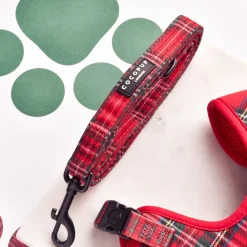 Cocopup Adjustable Harness Bundles-Tartan Adjustable Neck Harness, Lead & Collar Bundle