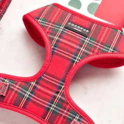 Cocopup Adjustable Harness Bundles-Tartan Adjustable Neck Harness, Lead & Collar Bundle