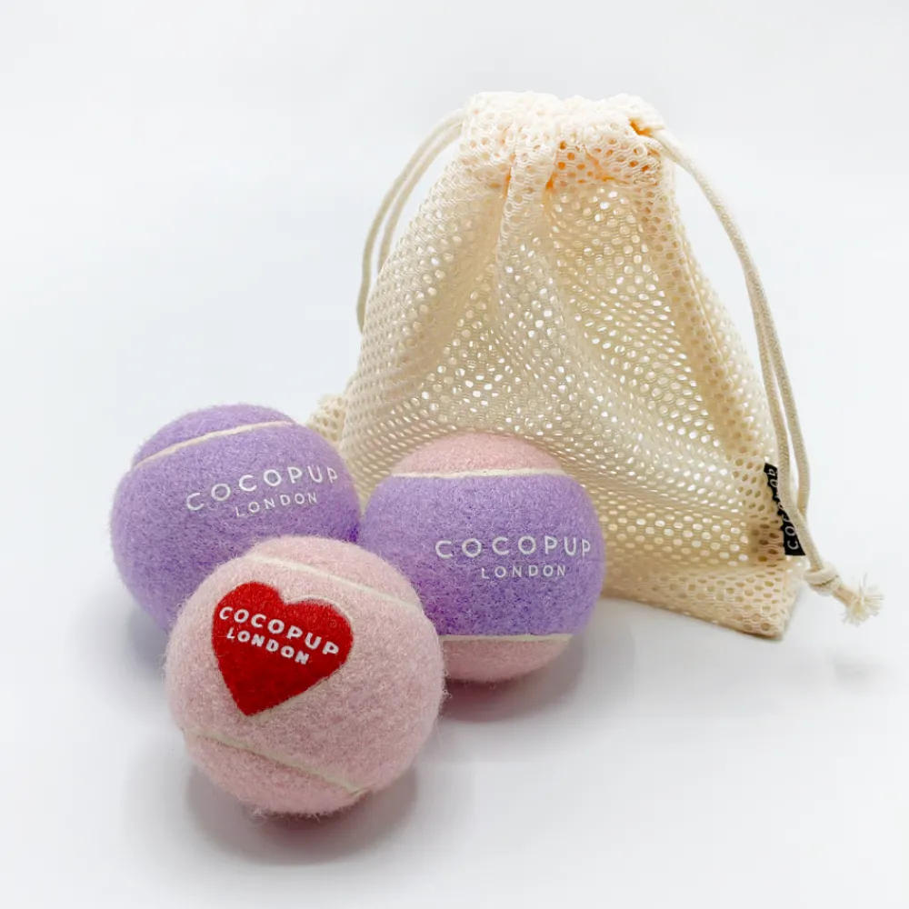 Cocopup Tennis Balls | Tennis Balls ðū-Tennis Ball BUNDLE - Pink & Red Heart, Lively Lilac, Lilac & Pink