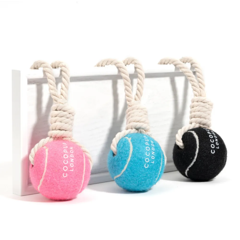 Cocopup Rope Toys | Tennis Balls-Tennis Ball Rope Toy - Midnight Black