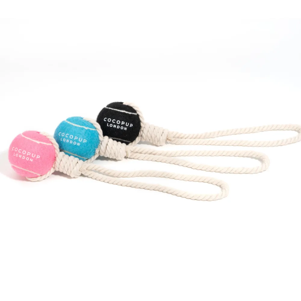 Cocopup Rope Toys | Tennis Balls-Tennis Ball Rope Toy - Midnight Black