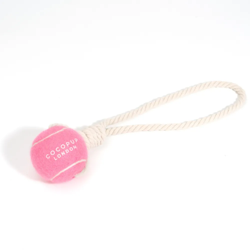 Cocopup Tennis Balls | Tennis Balls ðū-Tennis Ball Rope Toy - Playful Pink