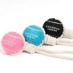 Cocopup Tennis Balls | Tennis Balls 🎾-Tennis Ball Rope Toy - Playful Pink