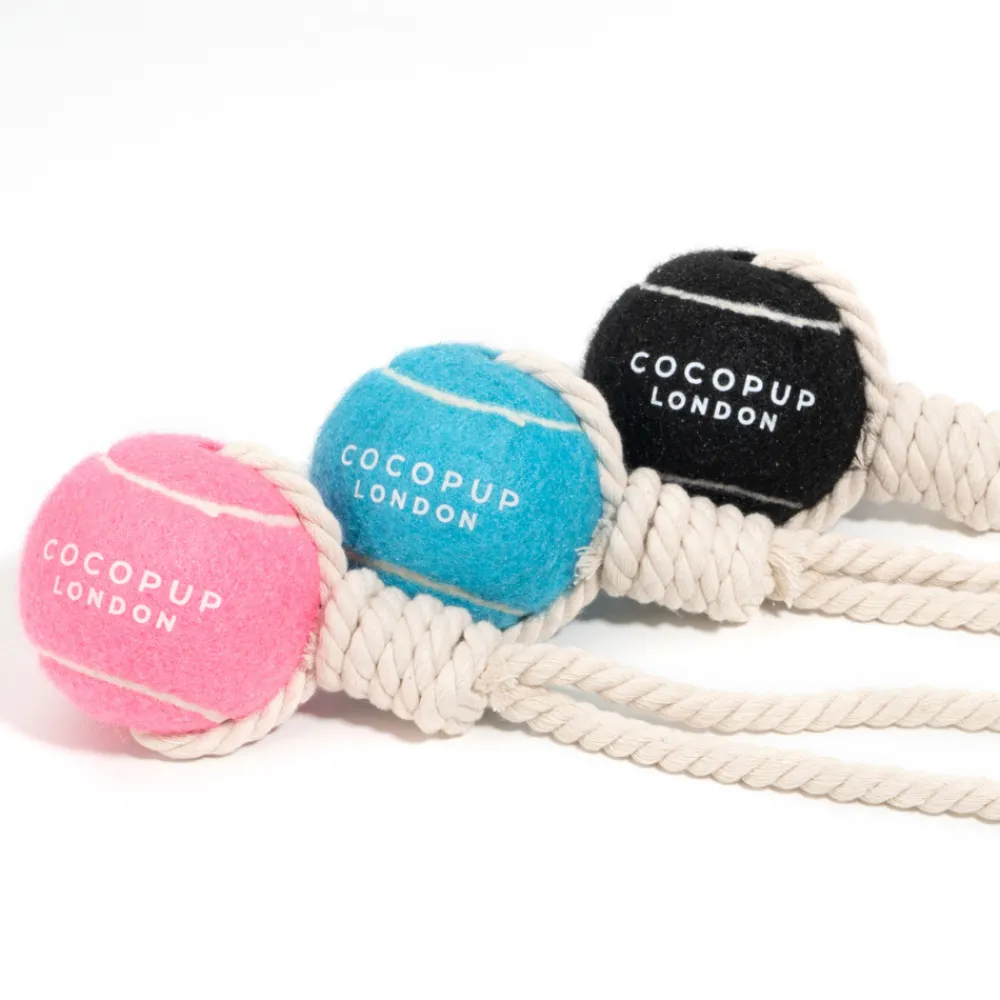 Cocopup Tennis Balls | Tennis Balls ðū-Tennis Ball Rope Toy - Playful Pink