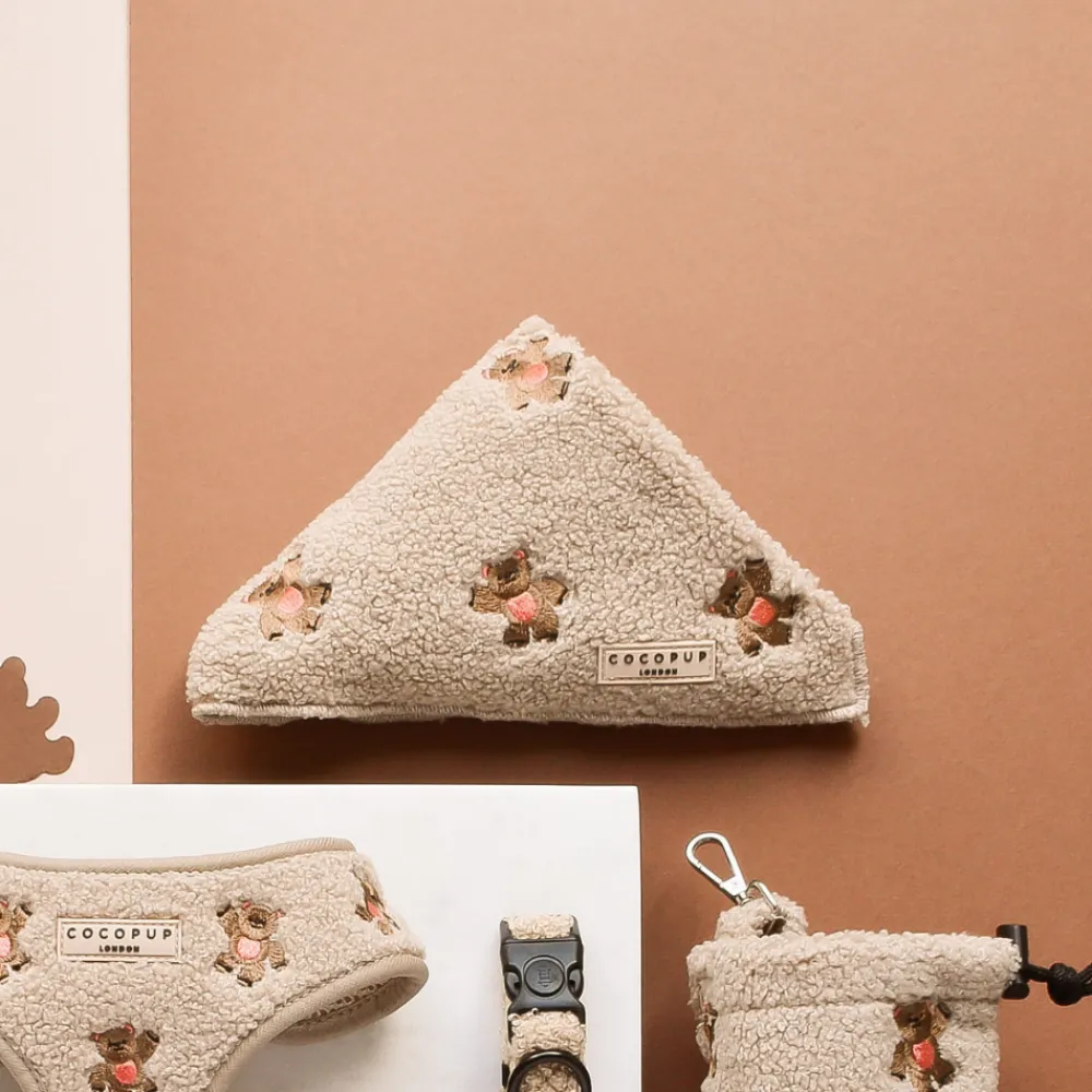 Cocopup Bandanas-Theo Embroidered Teddy Bandana